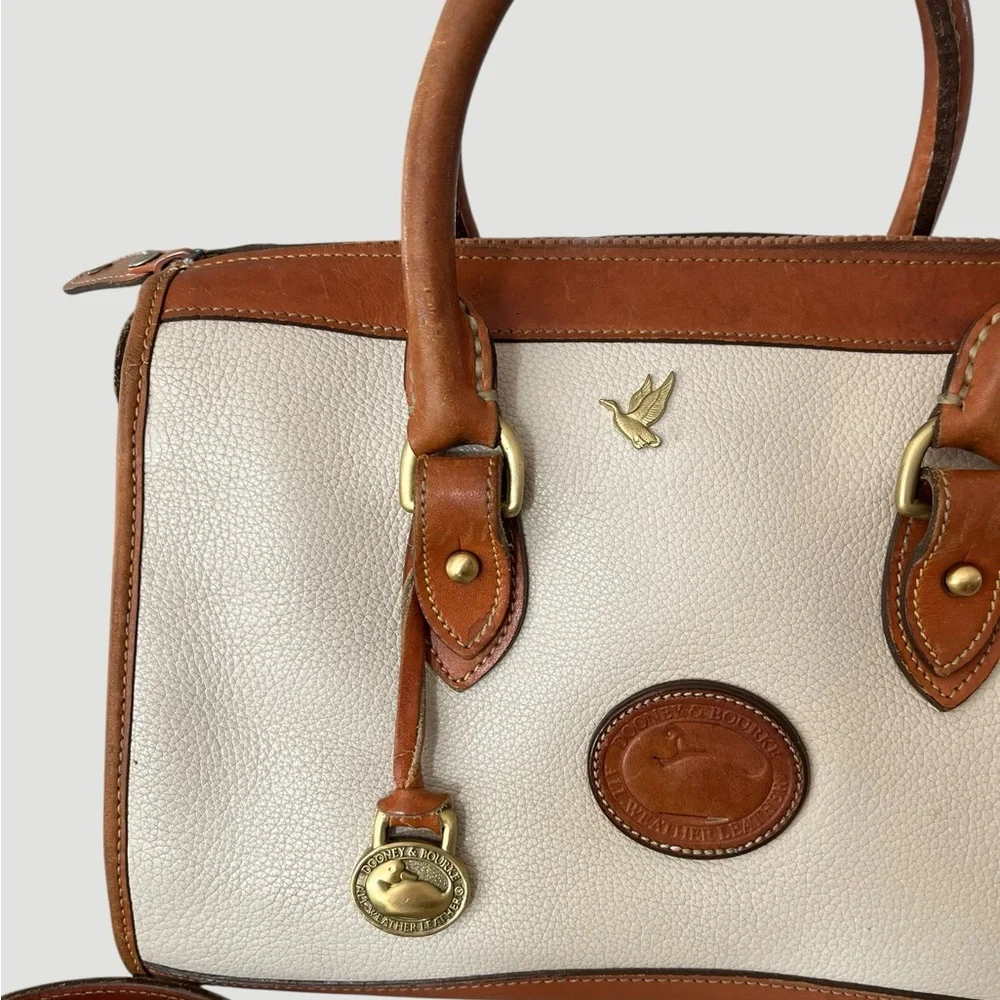 Dooney & Bourke White and Tan Satchel
